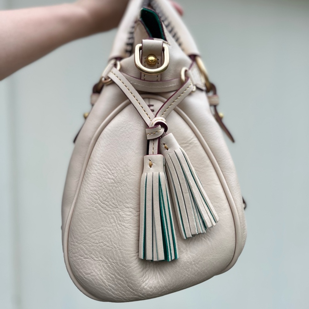 D & B Small Satchel Florentine Leather in the color BONE - Picture 3 of 8